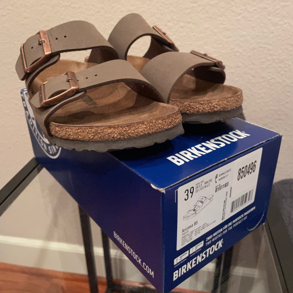 Brown Birkenstock Sandals.
